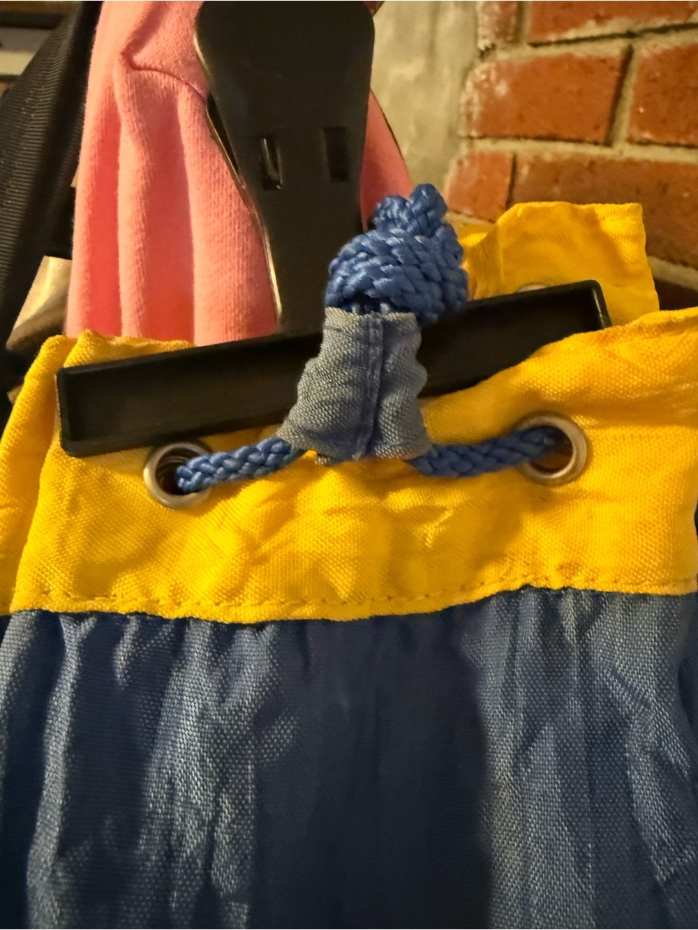 GUESS Blue and Yellow Drawstring Backpack - Picture 4 of 6